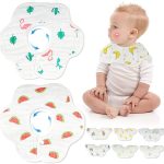 8-Pack 360° Rotate Organic Cotton Baby Bibs, Newborn Muslin Bibs For Teething And Drooling,Unisex Baby Bibs For Toddler, Adjustable With Snaps, Super Soft & Absorbent Baby Bibs For Boys And Girls.